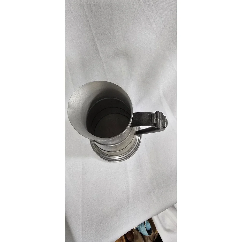 Vtg Seymour Mann Pewtertone Italy pitcher MCM brutalist barware old-world rustic